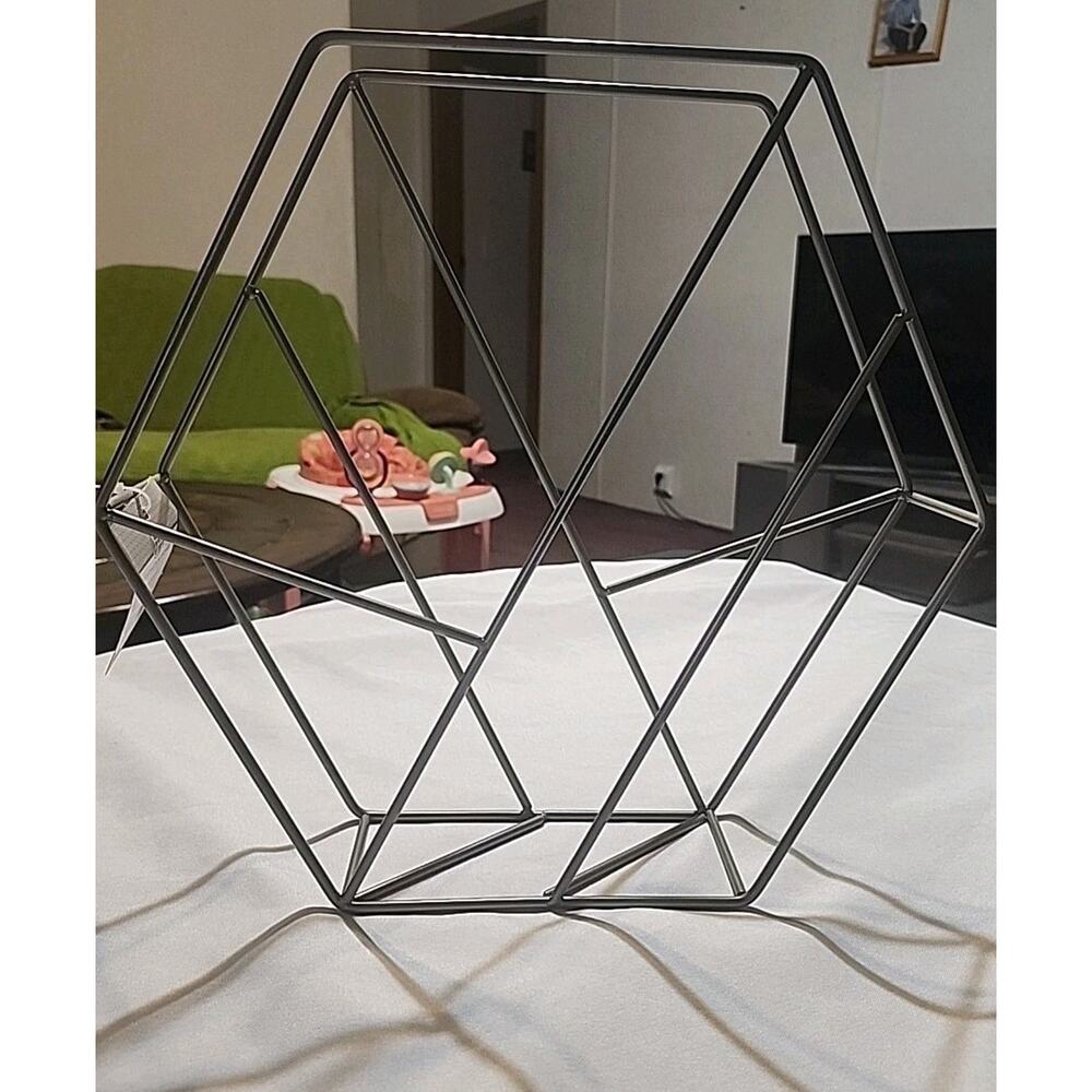 Huntington Home Table Top Magazine Holder Rack 12.99"x12.99"x2.95" Hexagon
